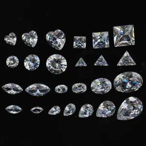 Bianco Trasparente Strass Pietre Sciolte Sfaccettato Geometrico Cristallo Vetro Diamante Riempimento per Fai da Te Unghie Articoli per Artigianato