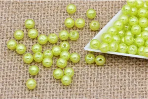 ABS plastic imitation pearl beads light green round craft loose beads for DIY jewelry making