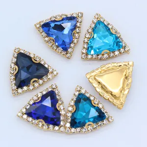 Dreieck Strass Krallen Knöpfe DIY Kristall Nähedelsteine für Kleidungsstücke Accessoires