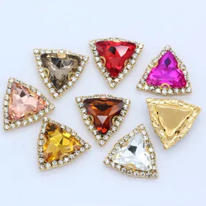 Bunte dreieckige Strass-Kralle Knöpfe Kristall DIY Kleidung Zubehör Nähen Dekoration Set