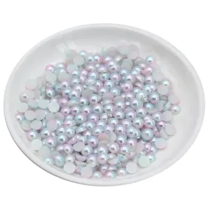 ABS flat back half round gradient mermaid pearls for DIY phone case and nail art decor