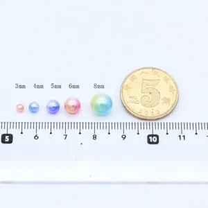 Perle Finte ABS Sfumatura Colorate Perline 3-8mm Nail Art DIY Accessori Artigianato