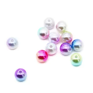 Perle di imitazione sfumate colorate forate ABS per nail art e fai da te immagine
