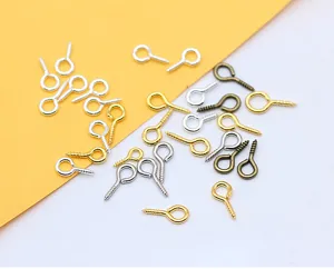 Petites vis à œil en métal, épingles de suspension pour bijoux DIY, œillets filetés.