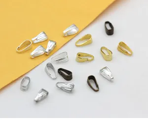 Detailansicht von Metall Anhänger Quetschklappen, sortierte Farben DIY Schmuck Zubehör.