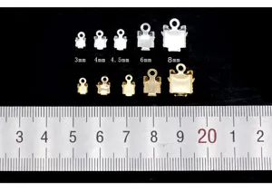 DIY jewelry findings claw chain connectors, gold and silver plated metal size 3-8mm
