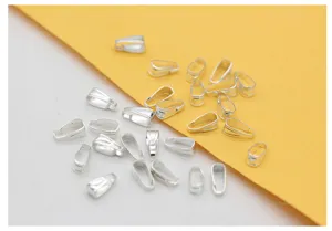 Silberne Anhänger Ösen für DIY Schmuckherstellung, Metall Karabiner und Verbinder für Ketten.