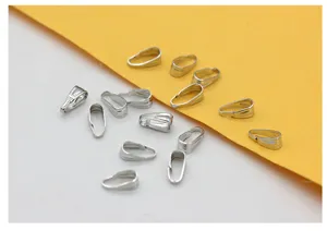 Silberne Anhänger Schlaufe Verbinder für DIY Schmuckherstellung, Metall Clip Verschlüsse.