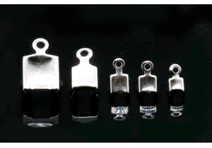 Silver metal claw chain connectors crimp ends jewelry making in five sizes.