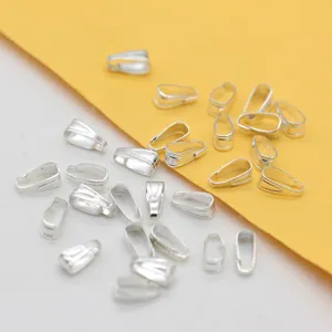 Silberne Anhänger Ösen für Halsketten Schmuckherstellung DIY Zubehör Verbinder Clips Set.