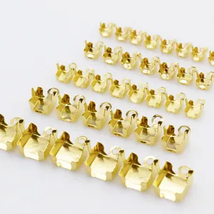 Gold plated claw chain connectors crimp ends jewelry making DIY craft accessories.