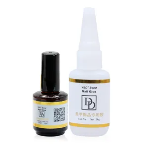 Set di colla per unghie e agente indurente per unghie finte e decorazioni, kit di manicure professionale.