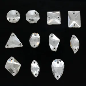 Flat Back Sew On Rhinestones Glass Crystals For DIY Apparel Wedding Dress Garment Craft Decoration Accessories