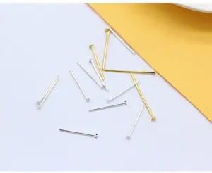 Metal headpins T pins DIY jewelry findings for handmade hairpins tassels and crafts detail shot
