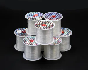 Hilo de pesca de cuentas de cristal transparente carrete de hilo de joyería de bricolaje
