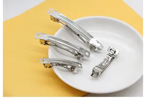 Silberne Metall Haarklammer Federklammer Rohlinge DIY handgemachte Haarschmuck Teile