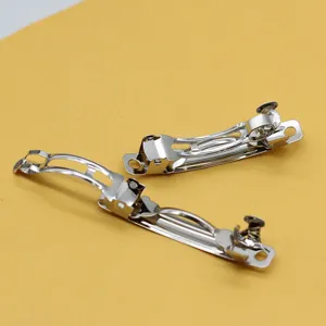 Silberne Metall Automatik Haarspangen Fruehling Clips fuer DIY Handgemachte Schleifen