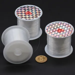 Cordón elástico transparente de cristal para abalorios DIY y joyería, hilo artesanal muy resistente.