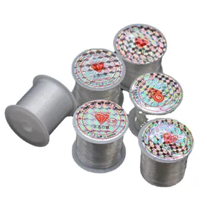 Hilo de cristal transparente para abalorios, hilo elástico para joyería en prácticos carretes.