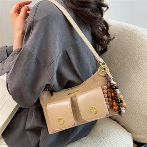 Sac à épaule élégant pour femme multi-poches sac hobo en cuir synthétique chic