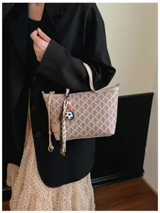Sac seau rétro à imprimé géométrique classique pour femme, cabas élégant et bandoulière.