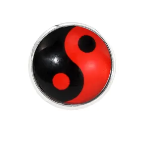 Ronde rood zwarte yin yang glas tijd edelsteen metaal broche badge mode accessoires cadeau