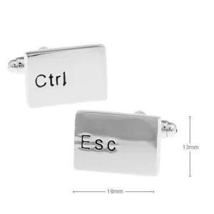 Zilveren computer toetsenbord Esc en Ctrl manchetknopen voor heren overhemd zaken cadeau.