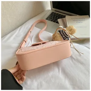 Sac bandoulière rose à motif d'étoiles pour femme, petit sac carré élégant pour travail 2026