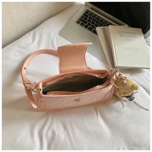 Sac à bandoulière rose motif étoile élégant sac en cuir PU pour femmes bureau