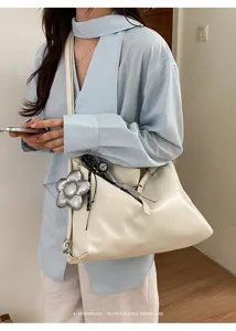 Borsa a Tracolla Grande Capienza Minimalista Retro Pelle PU Borsa Casual da Donna