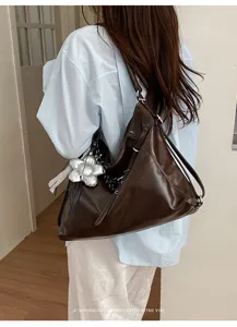 Borsa tote in pelle vintage grande capacita retro borsa a spalla elegante donna