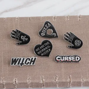 Set de Broches Émail Punk Gothique Sorcellerie Ouija Cœur Insignes Bijoux Accessoires