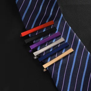 Ensemble de pince à cravate colorée en métal pour homme, accessoires de mode d'affaires.