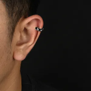 Schwarze Tropfen-Öl Ohrklemme für Damen Herren Ohrknochen-Clip modischer Schmuck Detail