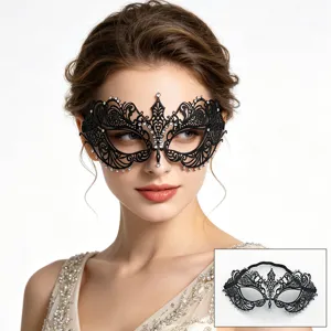 Fiesta de Halloween Metal Media Cara Máscara de Mascarada Hierro Hueco Diamante de Imitación Princesa Máscara de Ojos Adulto Cosplay Accesorios de Disfraces