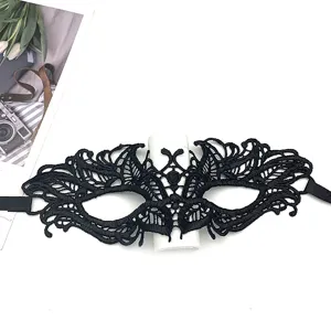 Maschera in pizzo nero per feste halloween costume sexy da donna accessori per eventi