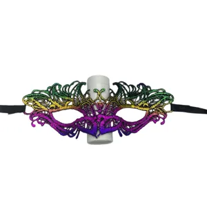 Maschera in pizzo mezzo viso carnevale festa donna Halloween costume accessorio moda