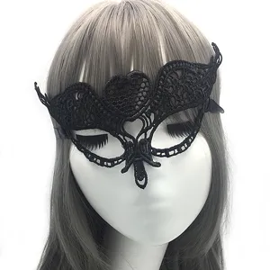 Black lace masquerade mask, sexy half face eye mask for Halloween party and costume events.