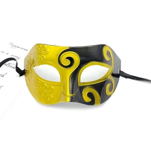 Maschera da ballo in maschera nero oro mezza faccia maschera per festa costume Halloween