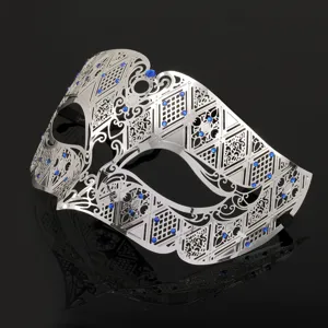 Metall Maske Karneval Strass hohle Augenmaske Detailansicht fur Kostum Party Event.