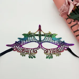 Colorful bronzing lace mask for Halloween party cosplay half face eye mask decorative prop