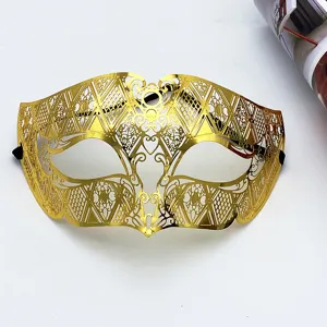 Goldene Metall Maske Karneval, hohle Laserschnitt Halbgesicht Augenmaske Party Halloween.