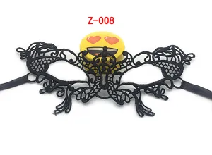 Black lace masquerade mask detail closeup, perfect for Halloween party and sexy cosplay events.