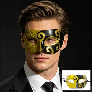 Masquerade Festa Maschera Jazz Halloween Argento Nero Mezza Faccia Adulto Romano Intagliato Maschera Costume Cosplay Festa Occhio Maschera