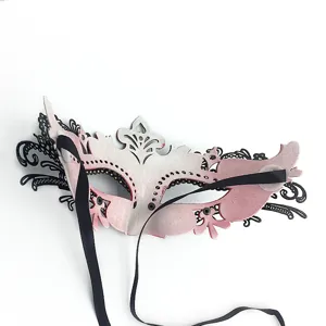 Venezianische Maske Damen Metall Spitze Maskerade Party Halloween Kostüm Zubehör