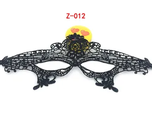 Black lace masquerade mask detail, exquisite half face design for party and Halloween events.