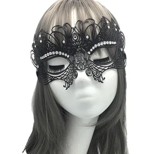 Venetian Masquerade Metal Rhinestone Mask Half Face Women Mask Halloween Party Prop