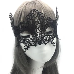Black lace masquerade mask half face fox eye mask for women Halloween party festival supplies