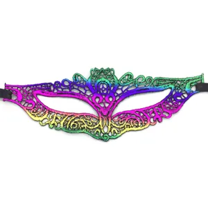Colorful gradient lace masquerade mask for Halloween party cosplay half face eye wear