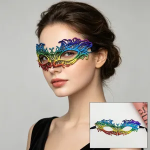 Colorful lace mask masquerade party half face eye mask for Halloween cosplay costume